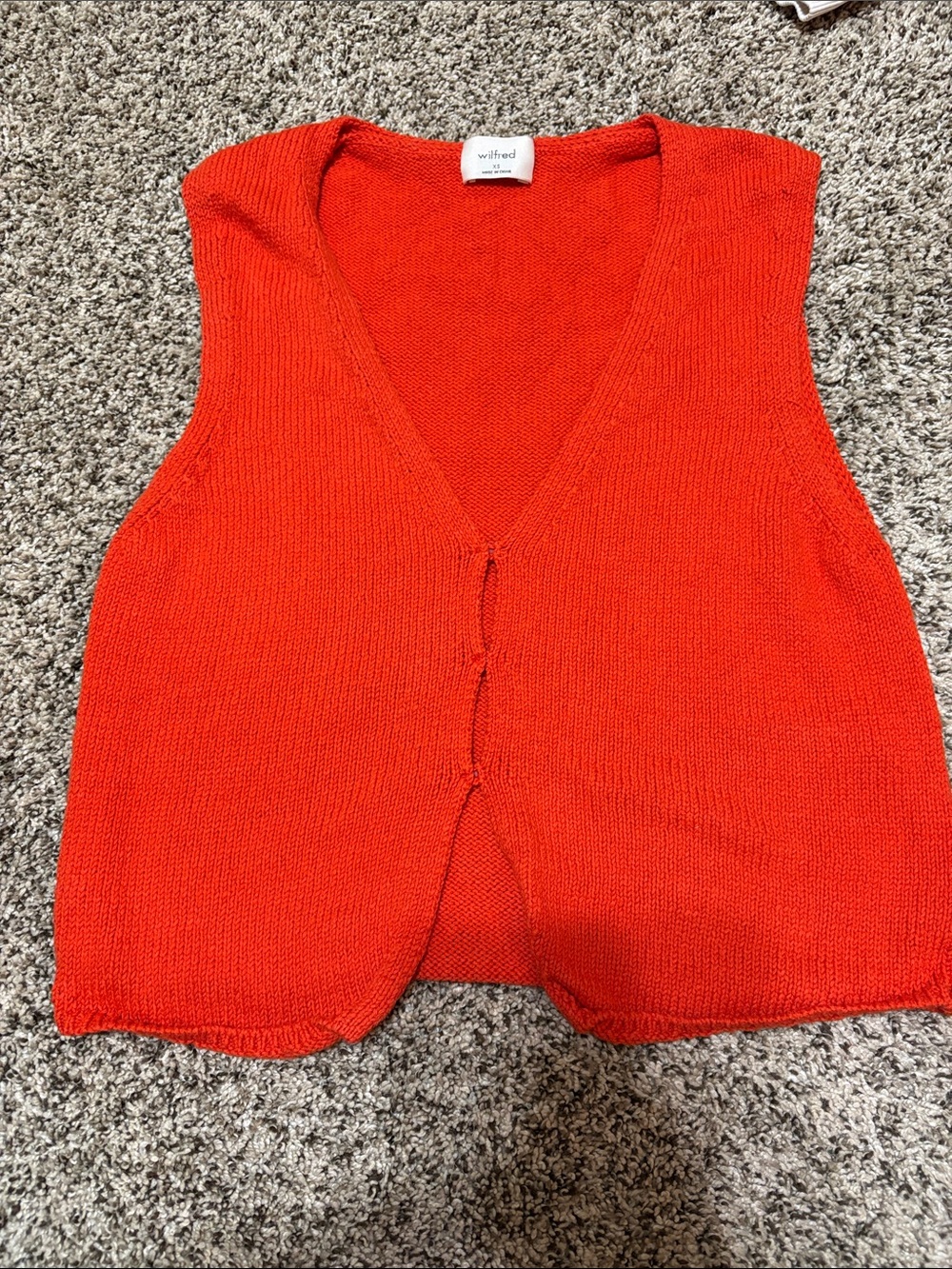 Wilfred Vibrant Orange-Red Knit Sleeveless top